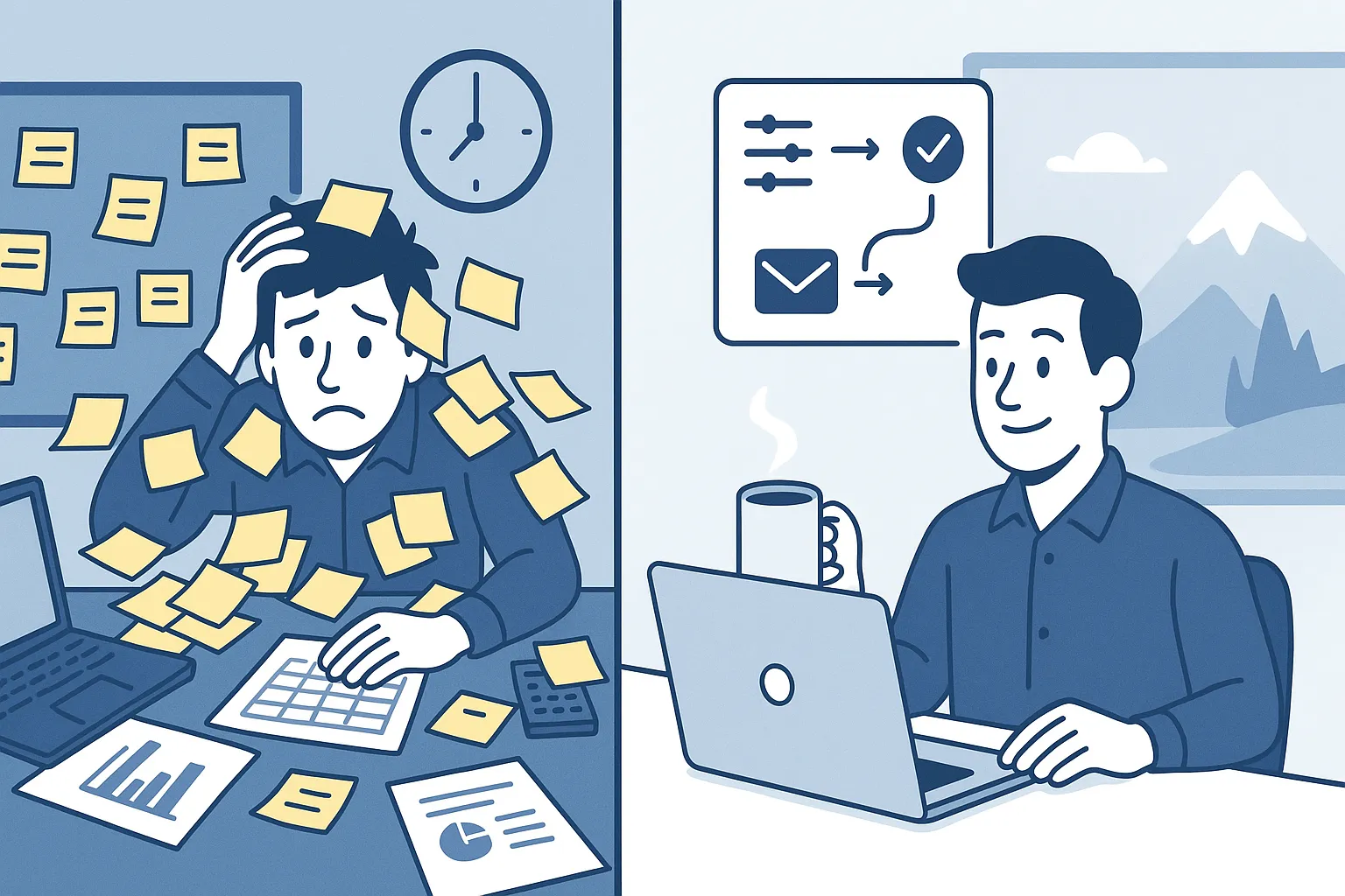 Before and after comparison of resort marketer workflow with and without AI agent skills