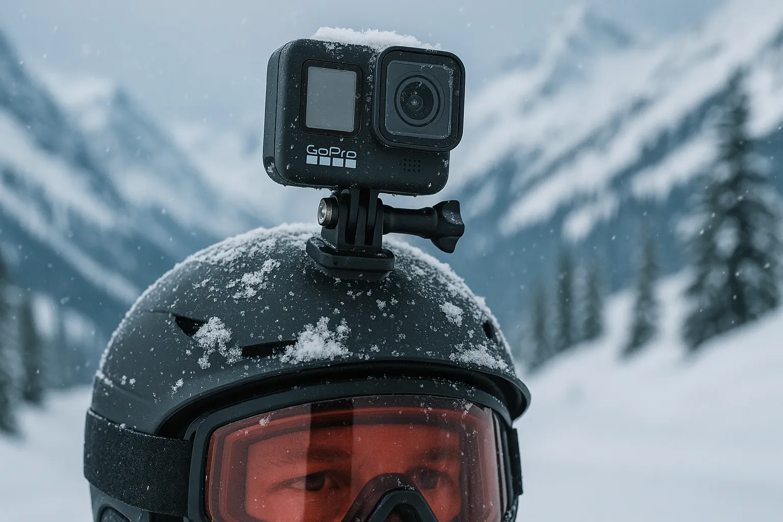 GoPro setup for powder day ski filming