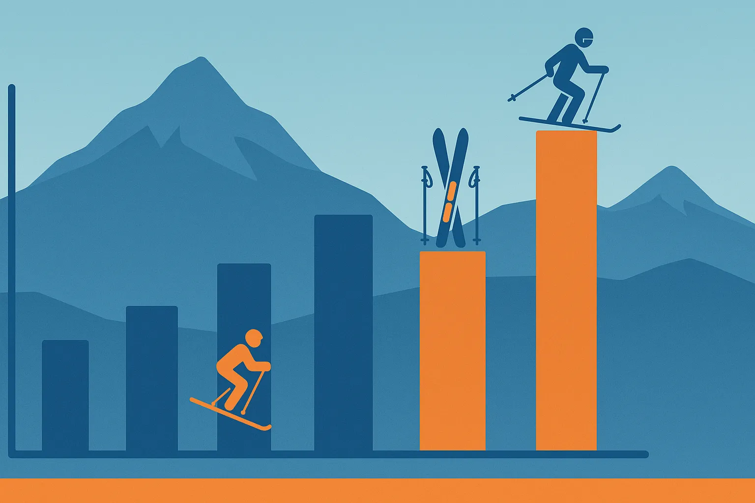 Ski industry skier visit growth chart illustrated