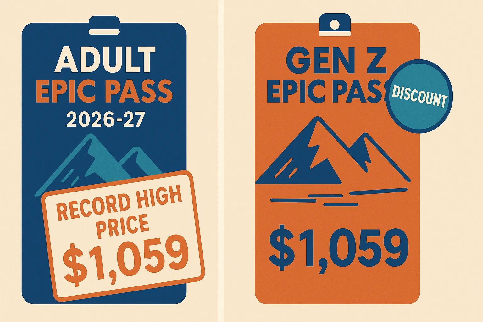 Epic Pass Gen Z discount vs adult pricing 2026-27 strategy comparison