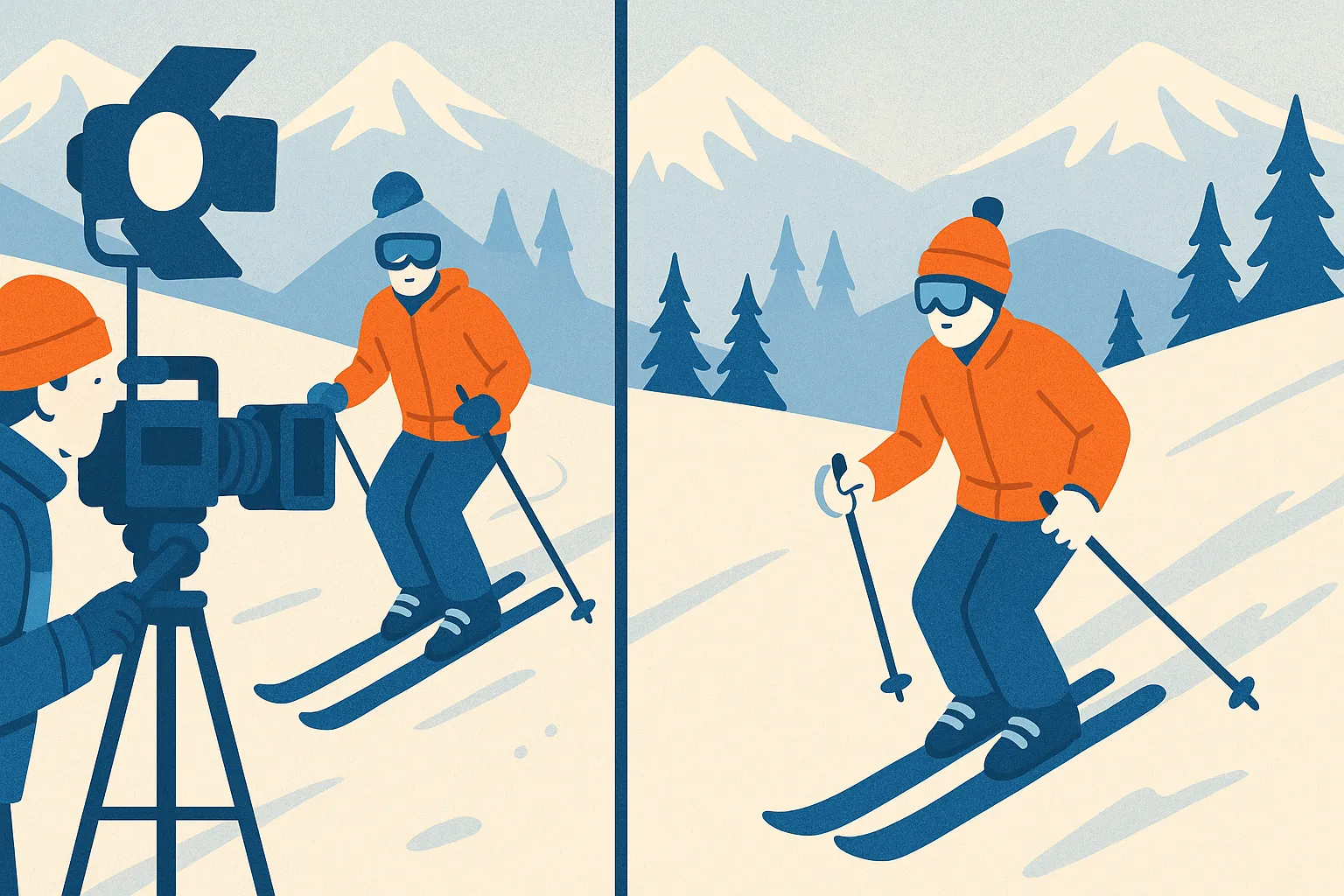 Authentic versus polished ski resort video content comparison