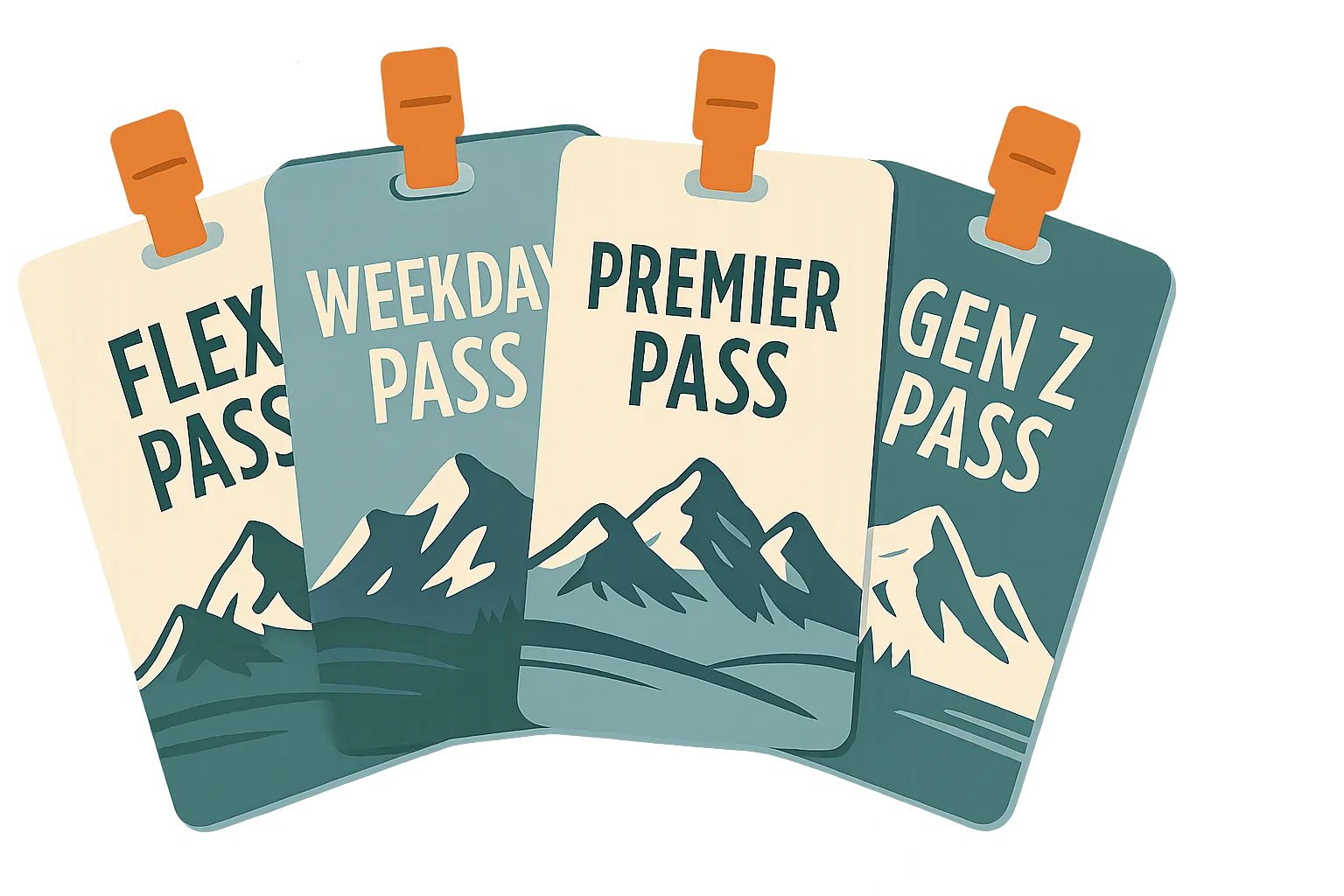 Ski pass tiers Flex Pass Weekday Pass resort pass options 2026-27