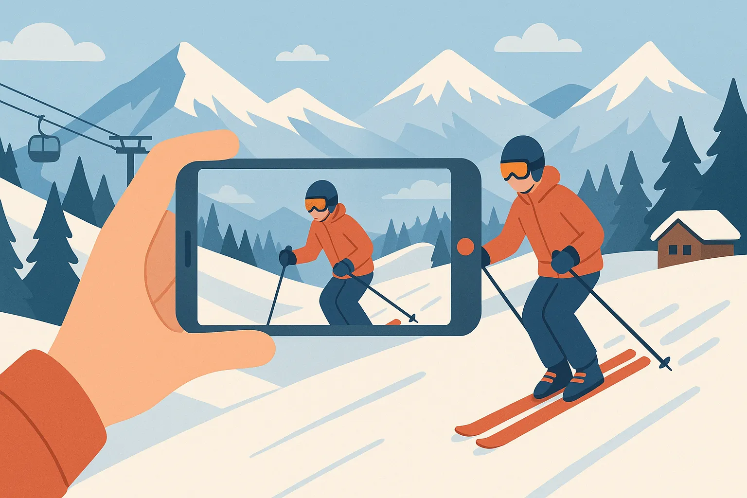 Ski resort social media video strategy illustration