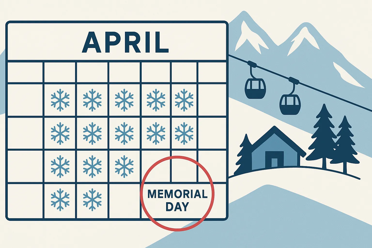 Memorial Day ski season calendar Mammoth Mountain late season marketing target