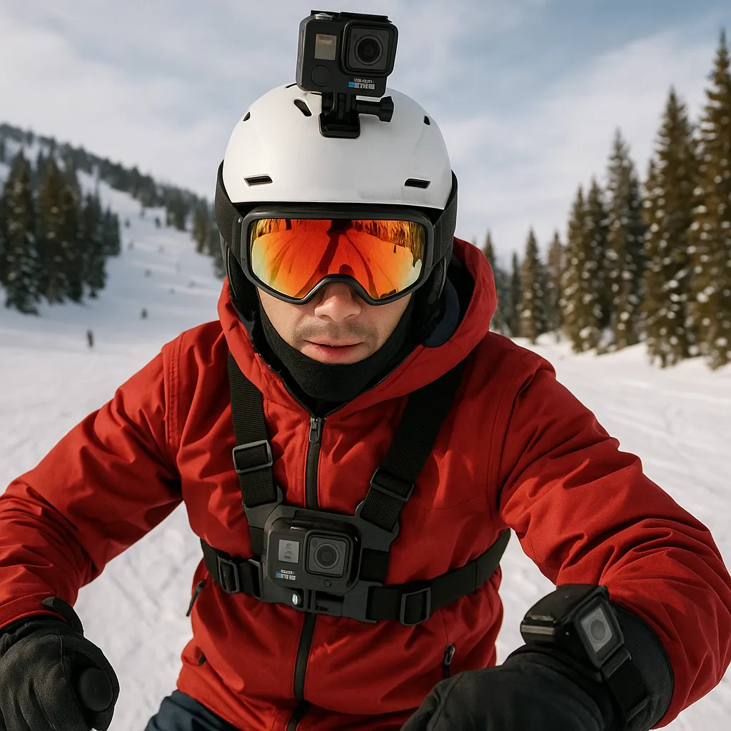 GoPro accessories in action on the slopes