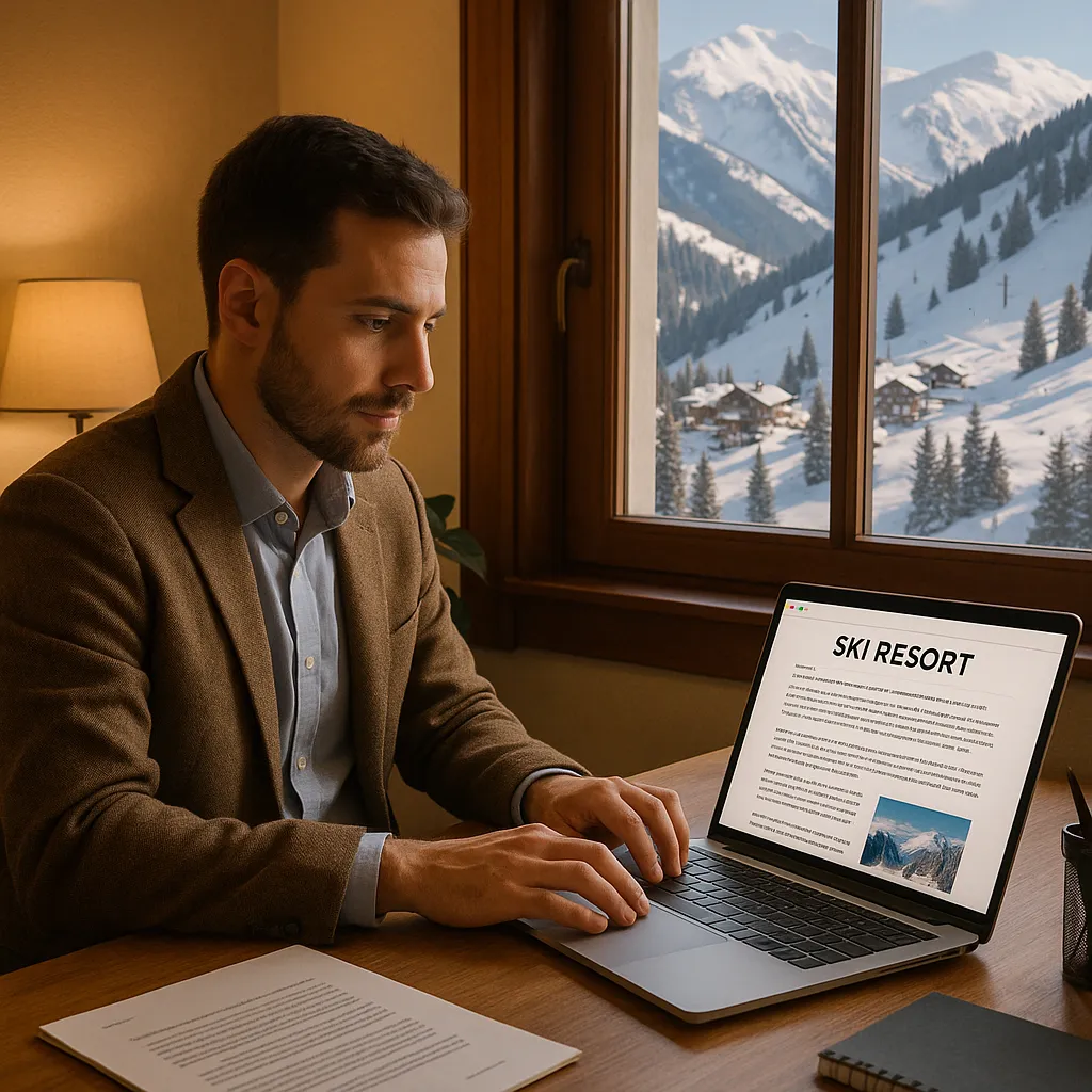 Ski resort email marketing dashboard showing open rates and campaign performance