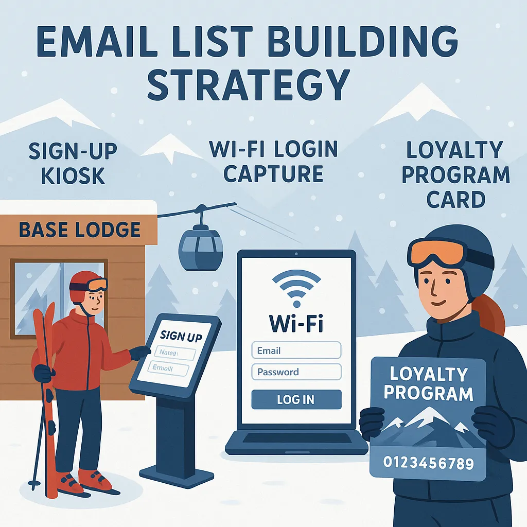 Ski resort loyalty program points and rewards dashboard for returning guests