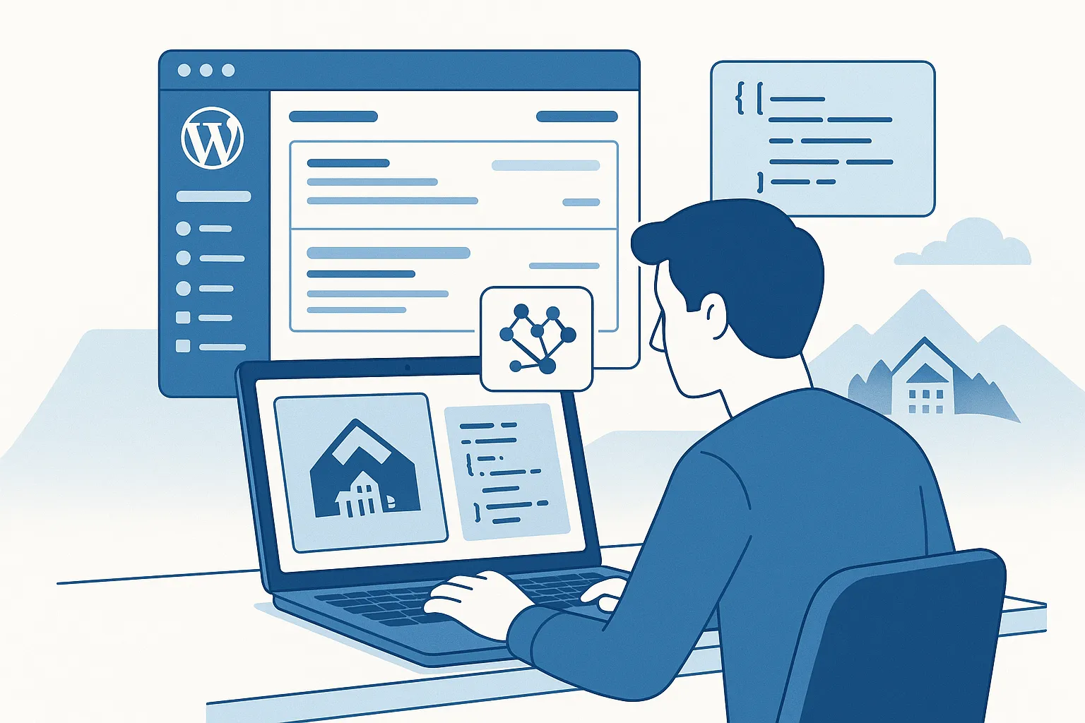 Developer using AI to build a custom WordPress plugin
