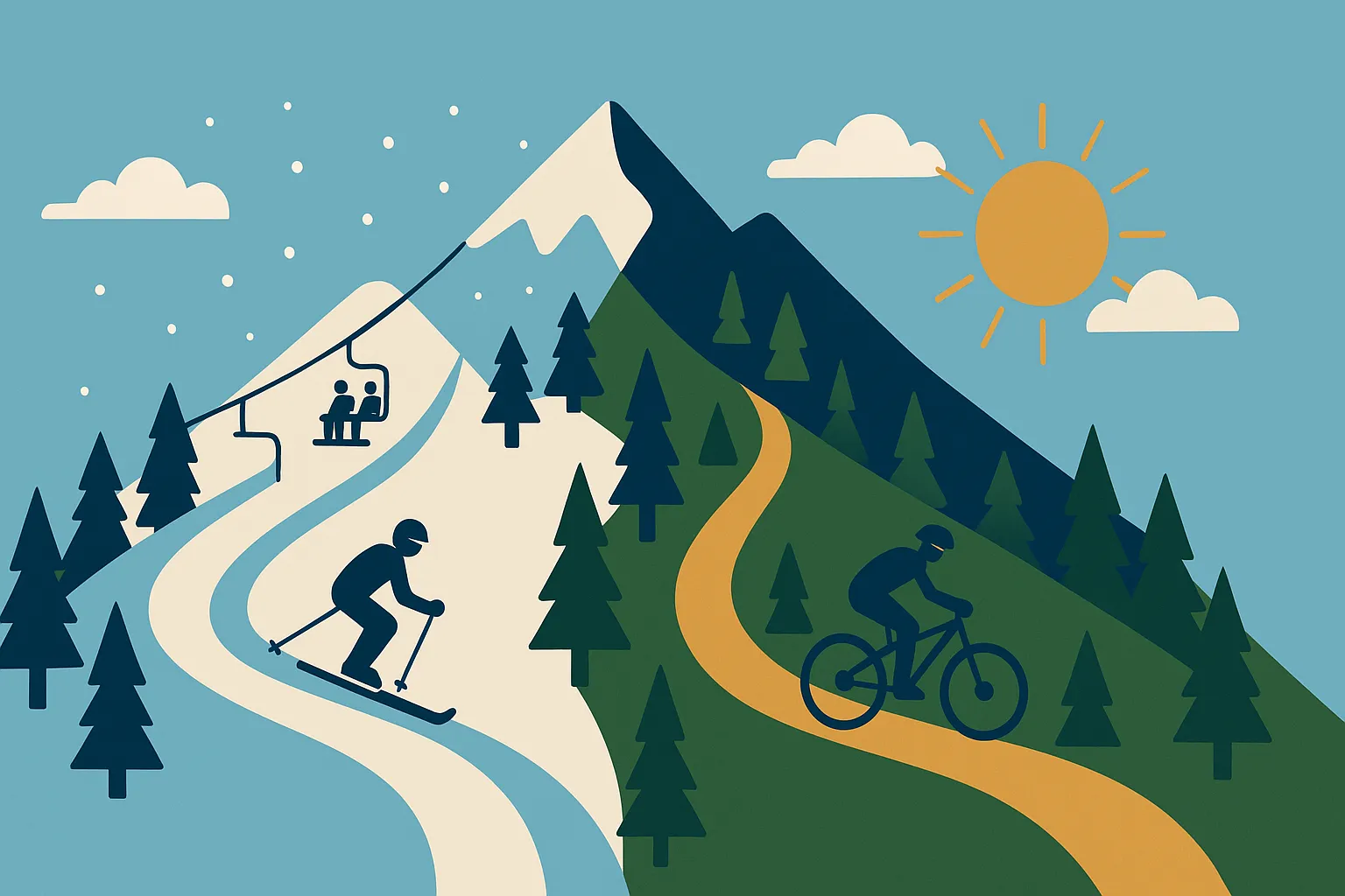 Year-round resort operations split mountain ski and bike concept