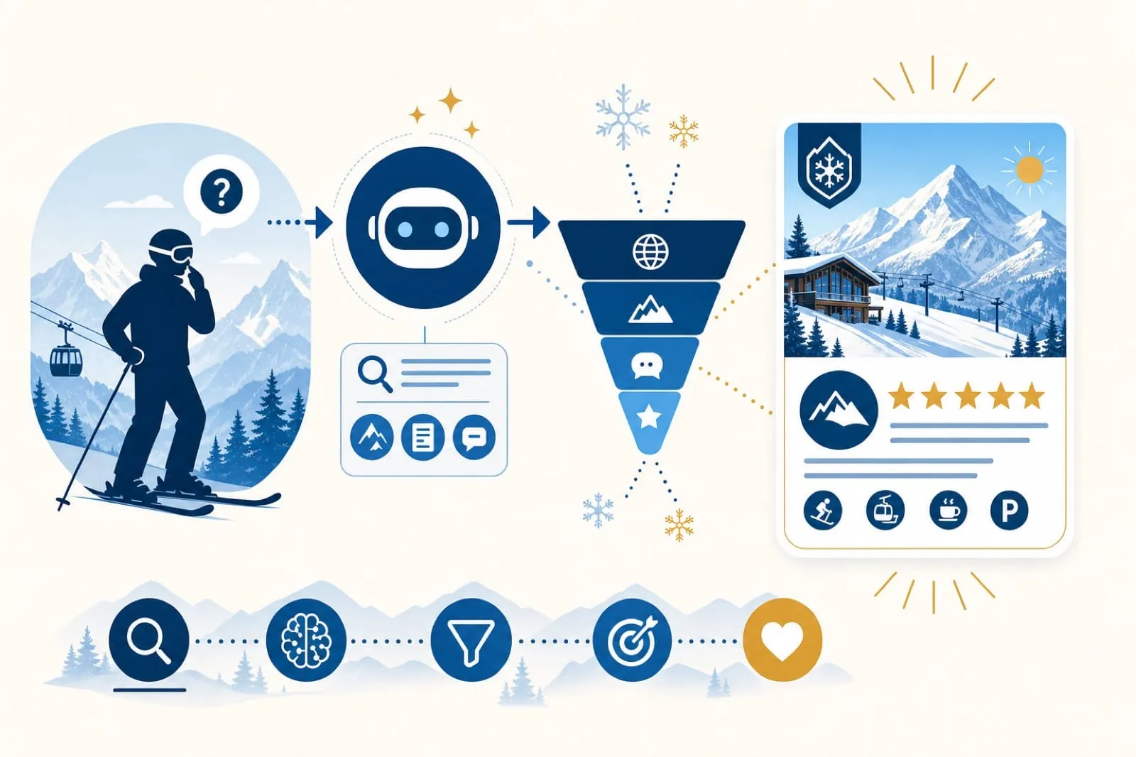 Resort marketing director using AI tools for ski resort discovery